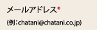 メールアドレス(例：chatani@chatani.co.jp)